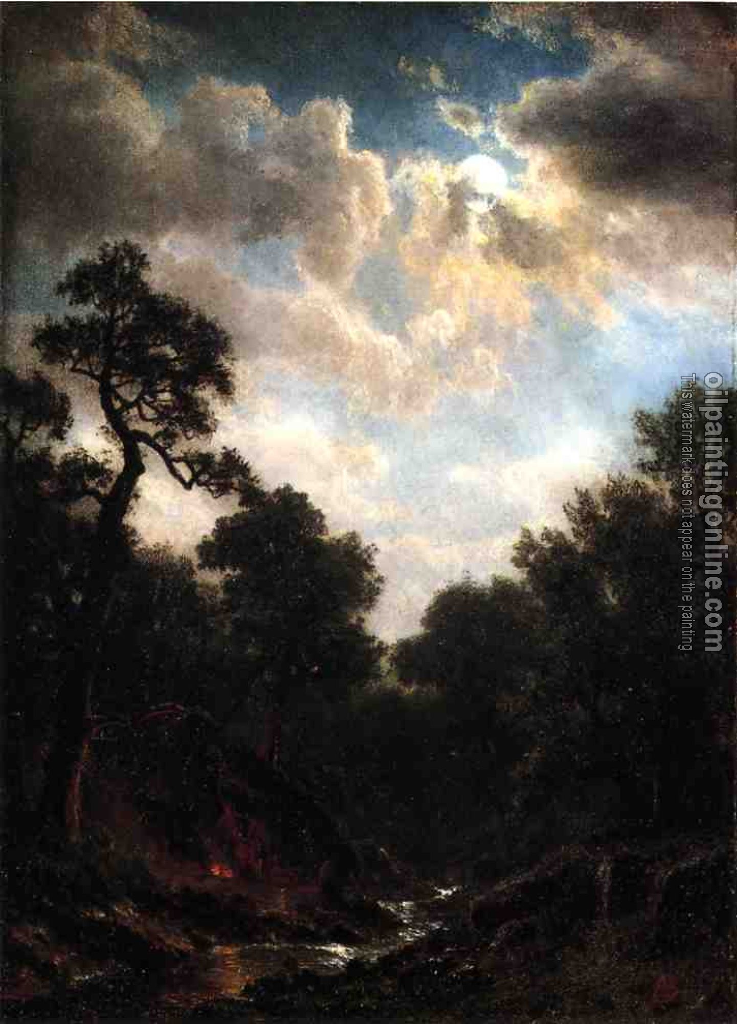 Bierstadt, Albert - Moonlit Landscape